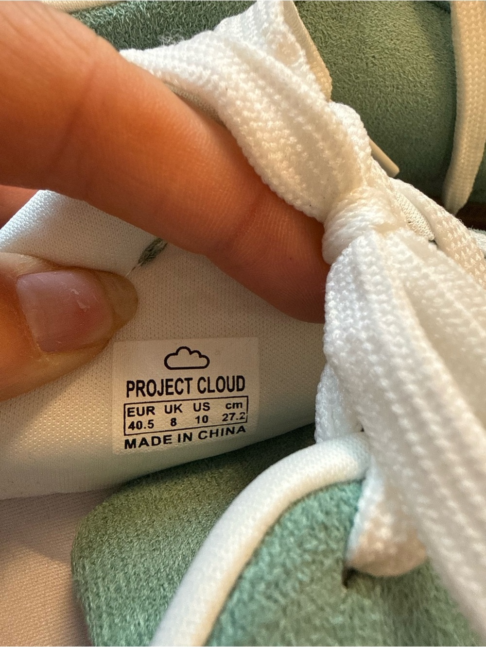 Project Cloud Mint Green Suede Retro Sneakers Women’s Size 10 Gum Sole - Picture 5 of 6